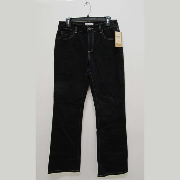 Coldwater Creek Black Bootcut Logo Jean Size 8 NEW - Picture 1 of 5